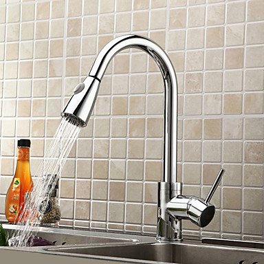 Chrome Pull Down Kitchen Faucet